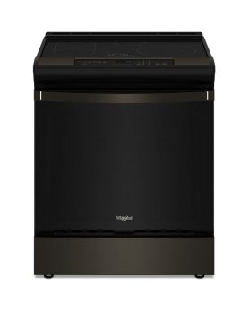 Cuisinière 30 Po. Induction Whirlpool WSIS5030RV  Noir 4 bruleurs     Capacité 6.4 pieds cubes 3600W Watts  largeur 30 pouces