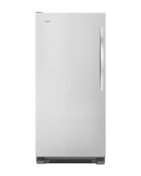 Whirlpool Freezer in Monochromatic Stainless Steel color showcased by Corbeil Electro Store