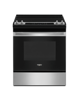 Cuisinière en Vitrocéramique de 30 po. Whirlpool 4.8 pi.cu avec 4 brûleurs en Inox YWEE515S0LS  Inox 4 bruleurs     Capacité 4.8 pieds cubes 2400 Watts  largeur 30 pouces