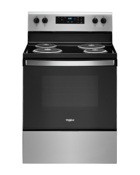 Cuisinière Spirale de 30 po. Whirlpool 4.8 pi.cu avec 4 brûleurs en Inox YWFC315S0JS  Inox 4 bruleurs     Capacité 4.8 pieds cubes 2400 Watts  largeur 30 pouces