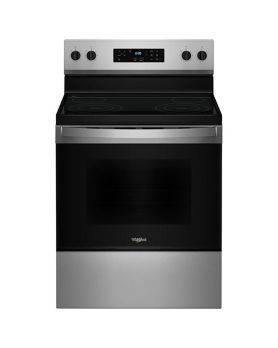 Cuisinière 30 Po. Vitrocéramique Whirlpool YWFES3530RS  Inox 4 bruleurs     Capacité 5.3 pieds cubes 2400W Watts  largeur 30 pouces
