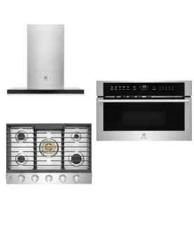  Set of 3 Electrolux Kitchen Appliances 30'' ECCG3068AS, EMBD3010AS, ECVW3062AS