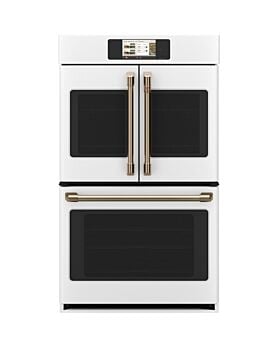 French door double wall oven GE Café CTD90FP4ZW2 Matte White Capacity 10 cubic feet 2850 Watts Built-in Width 30 inches