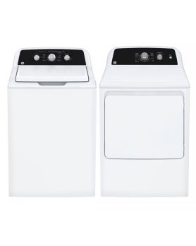 GE White Laundry Set GTW334BMRWS - GTX34EBMRWS-