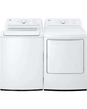 LG Top-Load Washer-Dryer Set WT6105CW DLE6100W, White
