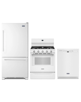 Maytag White Kitchen Appliance Set MBB1957FEW-MFGS6030RW-MDB4949SKW