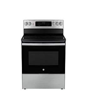 Cuisinière amovible électrique, 30 po, friture à air sans préchauffage, Inox, GE JCB840STSS  Inox 4 bruleurs     Capacité 5.0 pieds cubes 2850 Watts  largeur 30 pouces