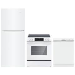 Ensemble d'électroménagers Frigidaire pour la cuisine en Blanc FFET1222UW-FCFE306CAW-FFCD2413UW