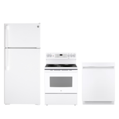Ensemble d'électroménagers GE pour la cuisine Blanc GTE17DTNRWW-JCB840DVWW-GDT225SGLWW