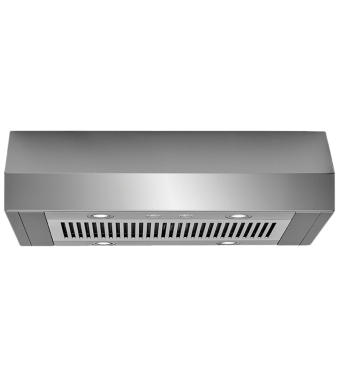 Hotte Professionnelle 30 po. 400 pcm Frigidaire Professional FHWC3650RS Inox Installation Hotte sous cabinet  400 pieds cubes par minute