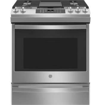 Cuisinière de 30 po. GE en Inox JCGS760SPSS  Inox      largeur 30 pouces