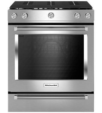 Cuisinière 30 Po. Gaz KitchenAid KSGG700ESS  Inox 5 bruleurs     Capacité 5.8 pieds cubes 18 000 Watts  largeur 30 pouces