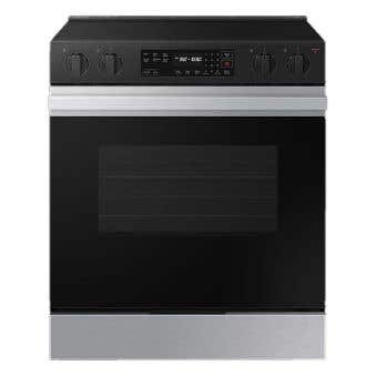 Cuisinière électrique 30 po encastrable, 5 brûleurs radiants, acier inoxydable, Samsung Bespoke Series NSE6DG8100SRAC  Inox 5 bruleurs     Capacité 6.3 pieds cubes 3000W Watts  largeur 30 pouces