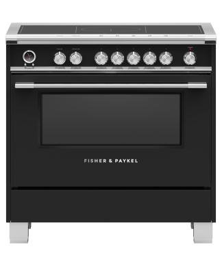 36 in. Fisher and Paykel Range 4.9 cu.ft with 5 elements in Black OR36SCI6B1  Black  5 Burners     Capacity 4.9 cubic feet   Width 36 inches