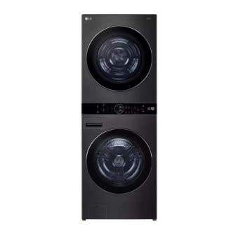 Centre de buanderie laveuse de 5.8 pi³ et sécheuse de 7.8 pi³ Acier noir LG WKHC252HBA Capacité 5.8 pieds cubes  cycle nettoyage 8    système séchage Pompe à chaleur  largeur 27 pouces