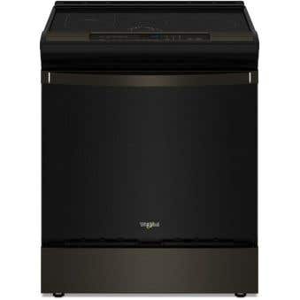 Cuisinière 30 Po. Induction Whirlpool WSIS5030RV  Noir 4 bruleurs     Capacité 6.4 pieds cubes 3600W Watts  largeur 30 pouces