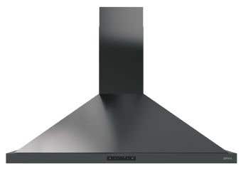 Hotte Cheminée 36 po. 600 pcm Zephyr ZOM-E36BBS Inox Noir Installation Hotte sous cabinet  600 pieds cubes par minute