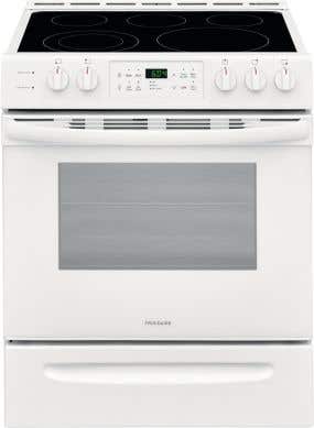 Frigidaire Cuisinière CFEH3054UW  Blanc 5 bruleurs     Capacité 5 pieds cubes 3500 Watts  largeur 30 pouces