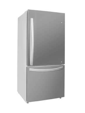 Refrigérateur Danby DBM187E1SSDB Acier Inoxydable Congélateur en haut largeur 30 pouces Capacité 18 pieds cubes