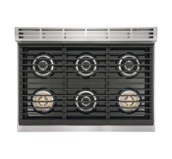 Plaque de cuisson au gaz 36 po. Electrolux ECCG3672AS en Inox Inox avec ventilation intégrée  6 éléments   largeur 36 pouces