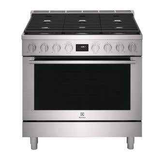 Electrolux Cuisinière ECFD3668AS  Acier Inoxydable 6 bruleurs     Capacité 4.4 pieds cubes   largeur 35 pouces