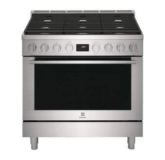 Cuisinière de 35 po. Electrolux 4.4 pi.cu avec 6 brûleurs en Inox ECFD3668AS  Inox 6 bruleurs     Capacité 4.4 pieds cubes   largeur 35 pouces