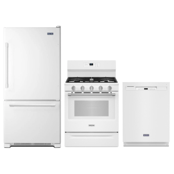 Ensemble d'électroménagers de cuisine Maytag Blanc MBB1957FEW-MFGS6030RW-MDB4949SKW