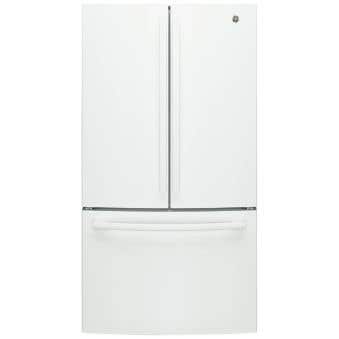 Refrigérateur GE GNE27JGMWW Blanc Portes françaises largeur 36 pouces Capacité 27 pieds cubes