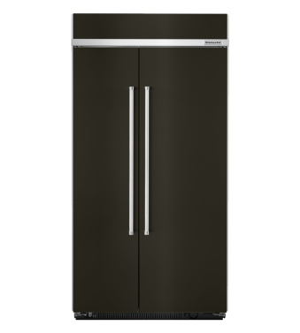 Refrigérateur KitchenAid KBSN602EBS Acier Inoxydable Noir Côte à côte largeur 42 pouces Capacité 25.48 pieds cubes
