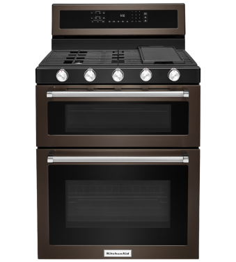 Cuisinière de 30 po. KitchenAid en Inox Noir KFGD500EBS  Inox Noir    500 Watts  largeur 30 pouces