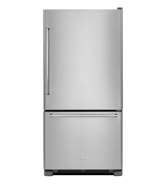 Refrigérateur KitchenAid KRBR109ESS Acier Inoxydable Congélateur en bas / tiroir largeur 30 pouces Capacité 18.67 pieds cubes