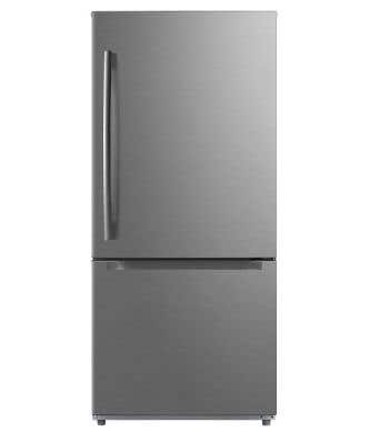 Refrigérateur Moffat MBE19DSNKSS Acier Inoxydable Congélateur en bas / porte largeur 30 pouces Capacité 18.6 pieds cubes