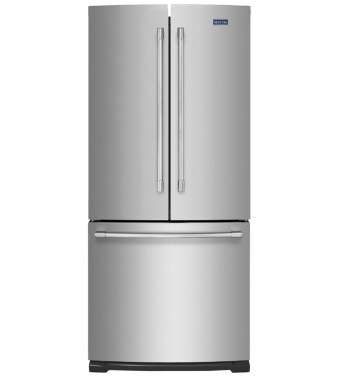 30 in. Freestanding French Door Refrigerator 19.68 cu.ft. in Stainless, Maytag MFB2055FRZ
