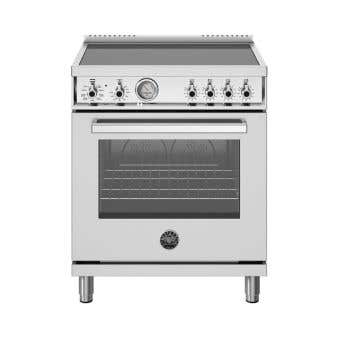 Induction Range, 30 in, 4 Heating Zones, Electric Oven , Stainless Steel, Bertazzoni PRO304INMXV