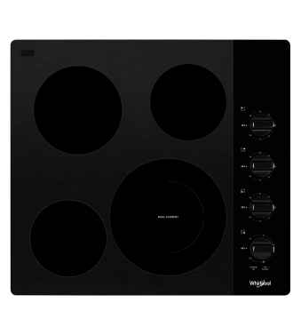 Whirlpool Cooktop in Black color showcased by Corbeil Electro Store