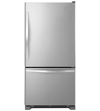 Refrigerator Whirlpool WRB322DMBM Stainless Steel  Capacity 22.07 cubic feet Bottom Freezer / Drawer   width 33 inches