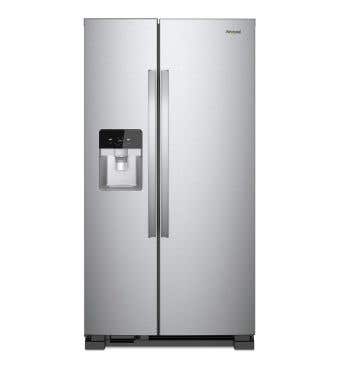33 in. Freestanding French Door Refrigerator 21.4 cu.ft. in Stainless, Whirlpool WRS321SDHZ