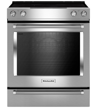 30 in. Ceramic Glass KitchenAid Range 7.1 cu.ft with 5 burners in Stainless YKSEB900ESS