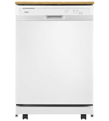 Whirlpool Dishwasher in White color showcased by Corbeil Electro Store